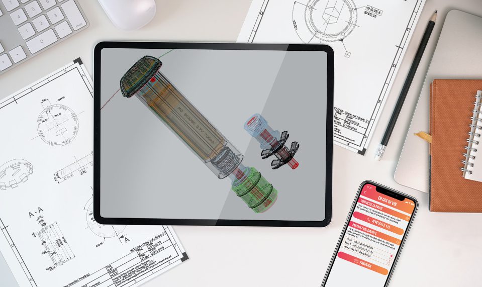 Modèle CAO du traceur GPS HOOT et plans de définition des pièces